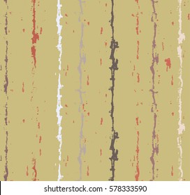 Seamless striped pattern. Vertical silhouettes. Hand drawn watercolor tempera sketch. Graphic abstract dynamic texture. Olive, brown, gray colored background. Vector