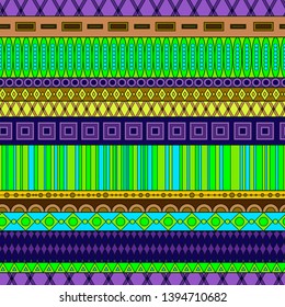 Seamless striped pattern. Vintage ornamental print. Vector illustration