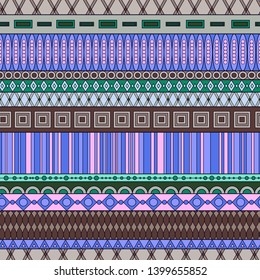 Seamless striped pattern. Vintage ornamental print. Vector illustration