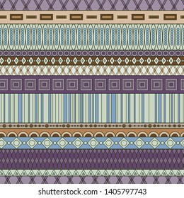 Seamless striped pattern. Vintage ornamental print. Vector illustration