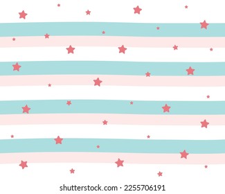 Seamless striped pink and blue background. Cute design background for children. Background pattern.