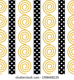 Punto de polka a rayas impecable con un patrón circular sobre un fondo blanco.EPS10 Ilustración.