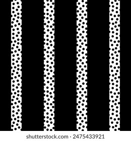 Seamless striped polka dot pattern. Vector Illustration.