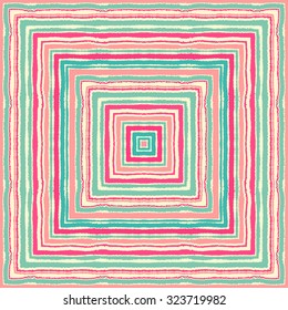 Seamless striped, rectangle, ornamental pattern. Square lines with torn paper effect. 