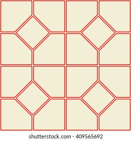 Seamless striped red grid pattern. Abstract repeated lines texture background. Vector illustration