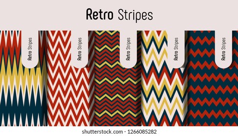 Seamless striped retro pattern in the style of the sixties. Art deco vintage wallpaper or fabric.