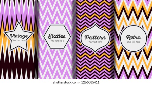 Seamless striped retro pattern in the style of the sixties. Art deco vintage wallpaper or fabric.