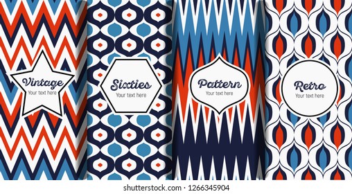 Seamless striped retro pattern in the style of the sixties. Art deco vintage wallpaper or fabric.