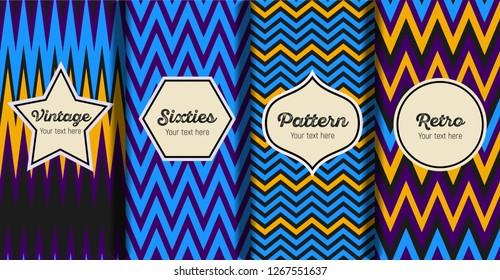 Seamless striped retro pattern in the style of the sixties. Art deco vintage wallpaper or fabric.