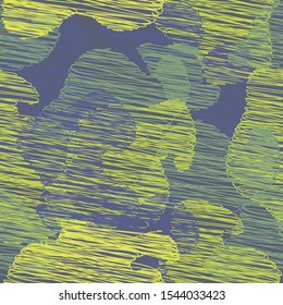 Seamless striped scribbled artistic abstract repeat endless pattern textured colorful shapes unusual cover for textile, fabric prints, wallpaper, clothing, interiors