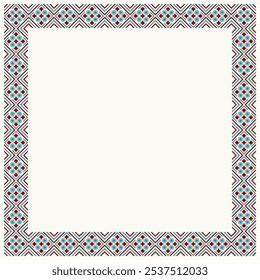 seamless striped square frame. Traditional beautiful petal carving. Fine geometry that makes the carving unique.
