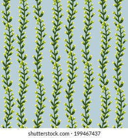Seamless striped texture with plants. Herbarium pattern. Endless floral pattern. Can be used for wallpaper, pattern, backdrop, surface textures. Full color seamless floral background