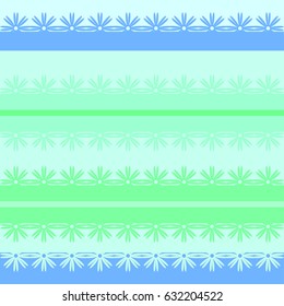 Seamless striped vector background in green blue pastel tones