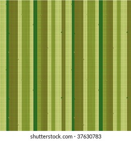 Seamless striped vector fabric pattern (background, wallpaper, swatch) of natural green colors. You see 4 tiles. Flat colors used, threads accurately matched on their ends.