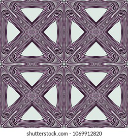 Seamless striped vector pattern. Colored decorative repainting background with tribal and ethnic motifs. Abstract geometric roughly hatched detailed shapes with black contour.