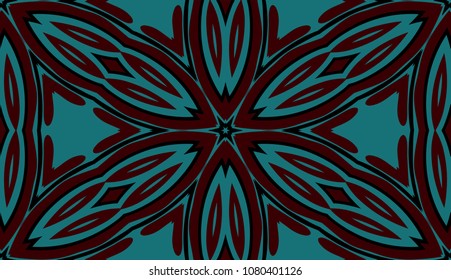 Seamless striped vector pattern. Colored decorative repainting background with tribal and ethnic motifs. Abstract geometric roughly hatched detailed shapes with black contour.