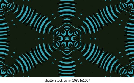Seamless striped vector pattern. Colored decorative repainting background with tribal and ethnic motifs. Abstract geometric roughly hatched detailed shapes with black contour.