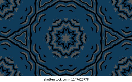 Seamless striped vector pattern. Colored decorative repainting background with tribal and ethnic motifs. Abstract geometric roughly hatched detailed shapes with black contour.