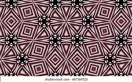 Seamless striped vector pattern. Colored decorative repainting background with tribal and ethnic motifs. Abstract geometric roughly hatched shapes. Circular design.