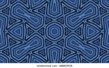 Seamless striped vector pattern. Colored decorative repainting background with tribal and ethnic motifs. Abstract geometric roughly hatched shapes. Circular design.