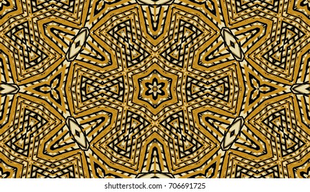 Seamless striped vector pattern. Colored decorative repainting background with tribal and ethnic motifs. Abstract geometric roughly hatched shapes. Circular design.