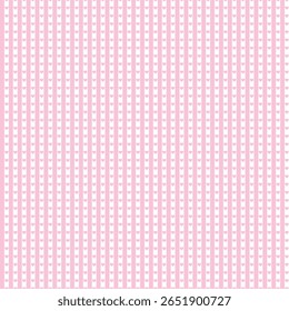 Seamless striped vector pattern with tiny pink hearts. Geometric striped repeating gingham pattern.