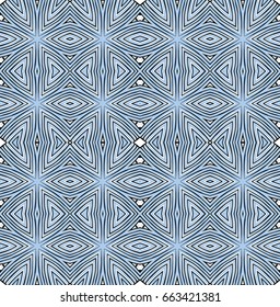 Seamless striped vector pattern. Vintage colored decorative repainting background with tribal and ethnic motifs. Abstract geometric roughly hatched shapes colored with hand drawn brush stokes.