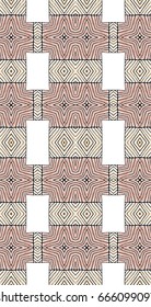 Seamless striped vector pattern. Vintage colored decorative repainting background with tribal and ethnic motifs. Abstract geometric roughly hatched shapes colored with hand drawn brush stokes.