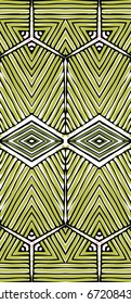 Seamless striped vector pattern. Vintage colored decorative repainting background with tribal and ethnic motifs. Abstract geometric roughly hatched shapes colored with hand drawn brush stokes.