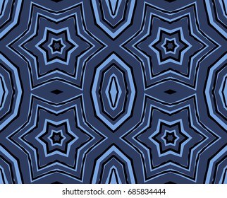 Seamless striped vector pattern. Vintage colored decorative repainting background with tribal and ethnic motifs. Abstract geometric roughly hatched shapes colored with hand drawn brush stokes.