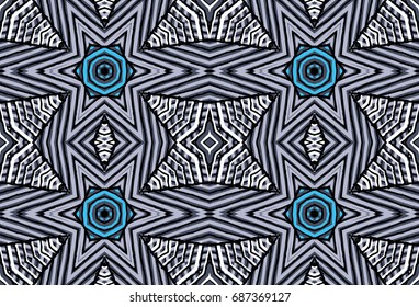 Seamless striped vector pattern. Vintage colored decorative repainting background with tribal and ethnic motifs. Abstract geometric roughly hatched shapes colored with hand drawn brush stokes.