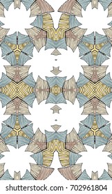 Seamless striped vector pattern. Vintage colored decorative repainting background with tribal and ethnic motifs. Abstract geometric roughly hatched shapes colored with hand drawn brush stokes.