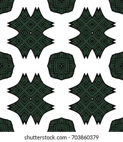 Seamless striped vector pattern. Vintage colored decorative repainting background with tribal and ethnic motifs. Abstract geometric roughly hatched shapes colored with hand drawn brush stokes.