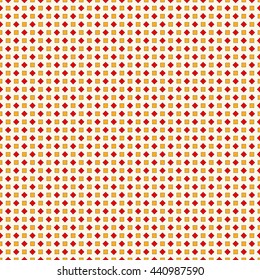 Seamless striped yellow red pattern. Abstract repeated crossing lines texture background. Vector illustration
