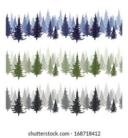 Seamless stripes with fir trees