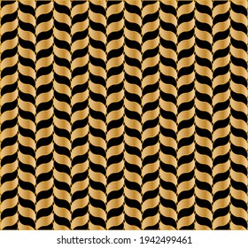 Nahtlose Streifen goldenes Seilmuster auf schwarzem Hintergrund. EPS10-Illustration.