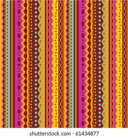 Seamless stripes and laces retro syle vector pattern of autumn colors ( for high res JPEG or TIFF see image 61434874 )
