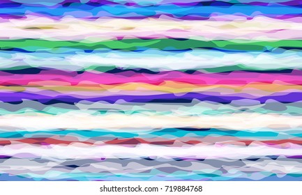 Seamless Stripes Pattern. Hand Drawn Watercolor Striped Fashion Texture. Wavy Lines Seamless Pattern with Hand Painted Brush Strokes. Cloth, Textile Design, Linen, Fabric, Ad Background.