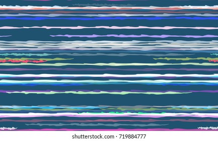 Seamless Stripes Pattern. Hand Drawn Watercolor Striped Fashion Texture. Wavy Lines Seamless Pattern with Hand Painted Brush Strokes. Cloth, Textile Design, Linen, Fabric, Ad Background.