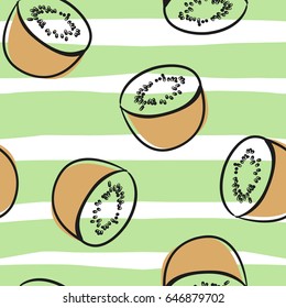 seamless stripes pattern with kiwi