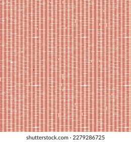 seamless stripes pattern on fabric textures, red colored modern retro vertical stripes on natural linen textures background with
