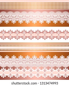 Seamless stripes pattern. Stripe Set of Lace Bohemian Seamless Borders.  Decorative ornament backdrop for fabric, textile, wrapping paper. 