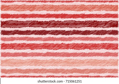 Seamless stripes pattern.Pink ,red and white pastel colors.Scratch scribble strokes.