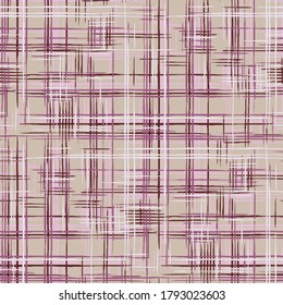 Seamless Stripes. Seamless Tartan Pattern. Ethnic Print Imitation of Grass Mat. Modern Pattern with Colorful Lines. Abstract Texture with Crossing Stripes.