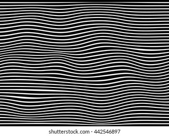  Seamless Stripes Wave Vintage Background Vector.Black and White Stripes.