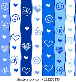 Seamless stripped blue  pattern. Vector illustrations.
