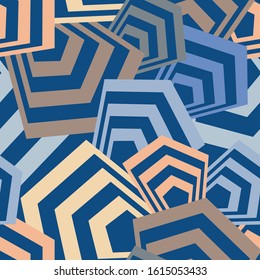 Seamless Stripped Geometric Pattern. Modern Colorful Vector Background. Mix of Tangled Interlaced Lines