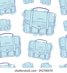 Seamless structure with blue sketches of portfolios