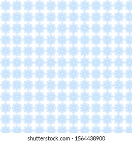 seamless structure, blue snowflakes on white background. the pattern is arranged in geometric order.
