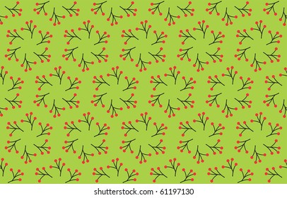 Seamless structure - branches with red berries